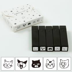 ファインカラースタンパー　手帳のミニスタンプ オフィシャルショップオリジナル印面(5個セット) 18.猫