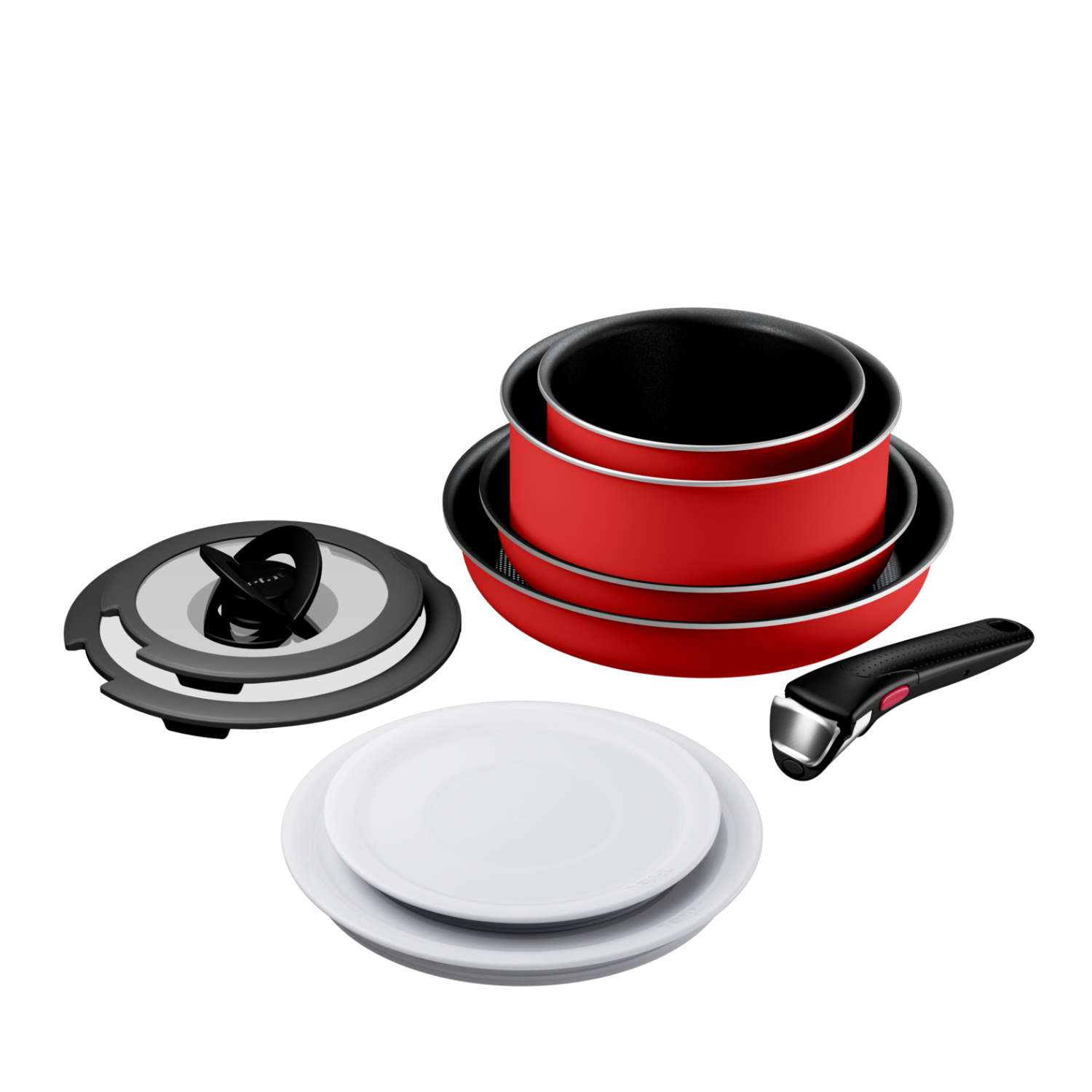 T-fal インジニオネオ パプリカレッドセット9 ガス火専用 フライパン 鍋 蓋 取っ手_2