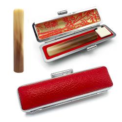 印鑑 牛角色並 実印 12.0ミリ 赤ケース