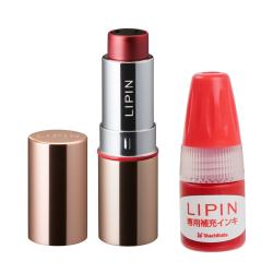 LIPIN(リピン) リップ型ネーム印 インキセット ルビーレッド ピンクゴールド×ルビーレッド