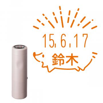 日付印 イラストデーターネームEX15号 キャップ式 サンドベージュ【別注品】 RP001