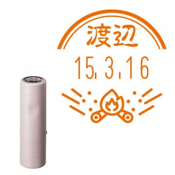 日付印 イラストデーターネームEX15号 キャップ式 サンドベージュ【別注品】 RP018