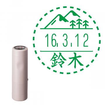 日付印 イラストデーターネームEX15号 キャップ式 サンドベージュ【別注品】 RP021