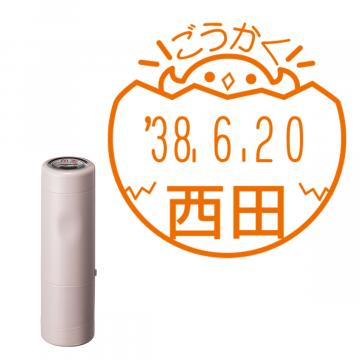 日付印 イラストデーターネームEX15号 キャップ式 サンドベージュ【別注品】 DA3