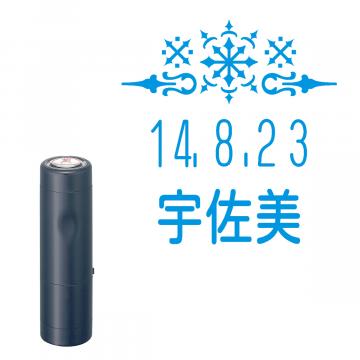 日付印 イラストデーターネームEX15号 キャップ式 ダークブルー【別注品】 RP015