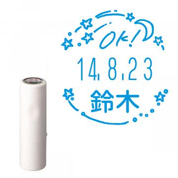 日付印 イラストデーターネームEX15号 キャップ式 アイボリー【別注品】 RP011