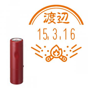 日付印 イラストデーターネームEX15号 キャップ式 レッド【別注品】 RP018