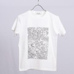 オリジナル塗り絵Tシャツ 花柄　M