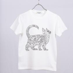 オリジナル塗り絵Tシャツ 猫柄　M