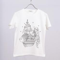 オリジナル塗り絵Tシャツ パンダシップ　XS