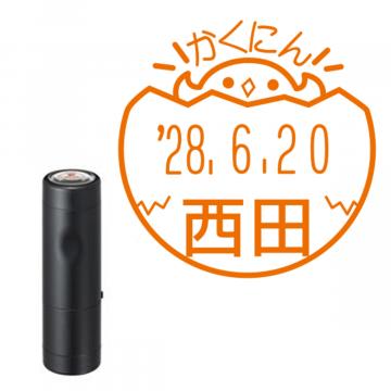 日付印 イラストデーターネームEX15号 キャップ式 ブラック【別注品】 DA4