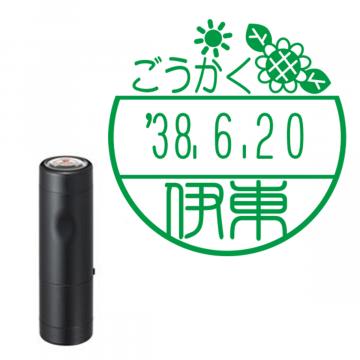 日付印 イラストデーターネームEX15号 キャップ式 ブラック【別注品】 DC3