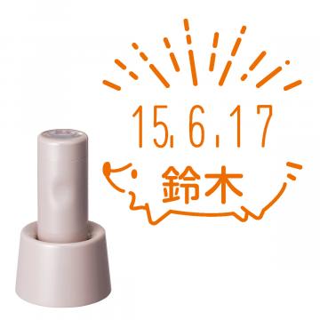 日付印 イラストデーターネームEX15号 スタンド式  サンドベージュ【別注品】 RP001