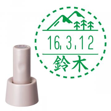 日付印 イラストデーターネームEX15号 スタンド式  サンドベージュ【別注品】 RP021