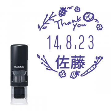 日付印 イラストデーターネームEX15号 キャップレス式 ブラック【別注品】 RP012