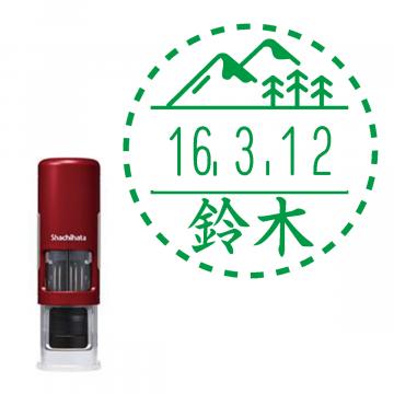 日付印 イラストデーターネームEX15号 キャップレス式 レッド【別注品】 RP021