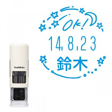 日付印 イラストデーターネームEX15号 キャップレス式 アイボリー【別注品】 RP011