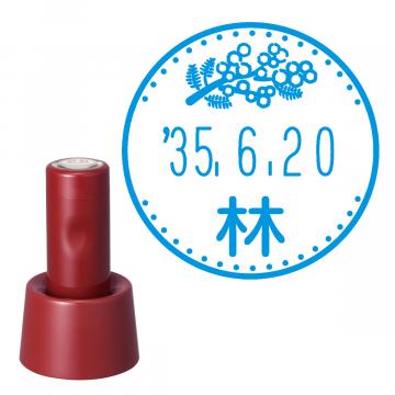 日付印 イラストデーターネームEX15号 スタンド式 レッド【別注品】 RP029