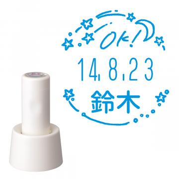 日付印 イラストデーターネームEX15号 スタンド式 アイボリー【別注品】 RP011