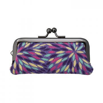 シャチハタ　印鑑ケース　お財布タイプ横入 13.むじな菊柄