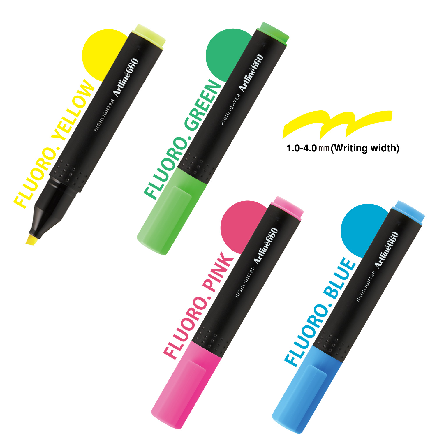 Artline アートライン 蛍光マーカー EK-660N 4色セット_4