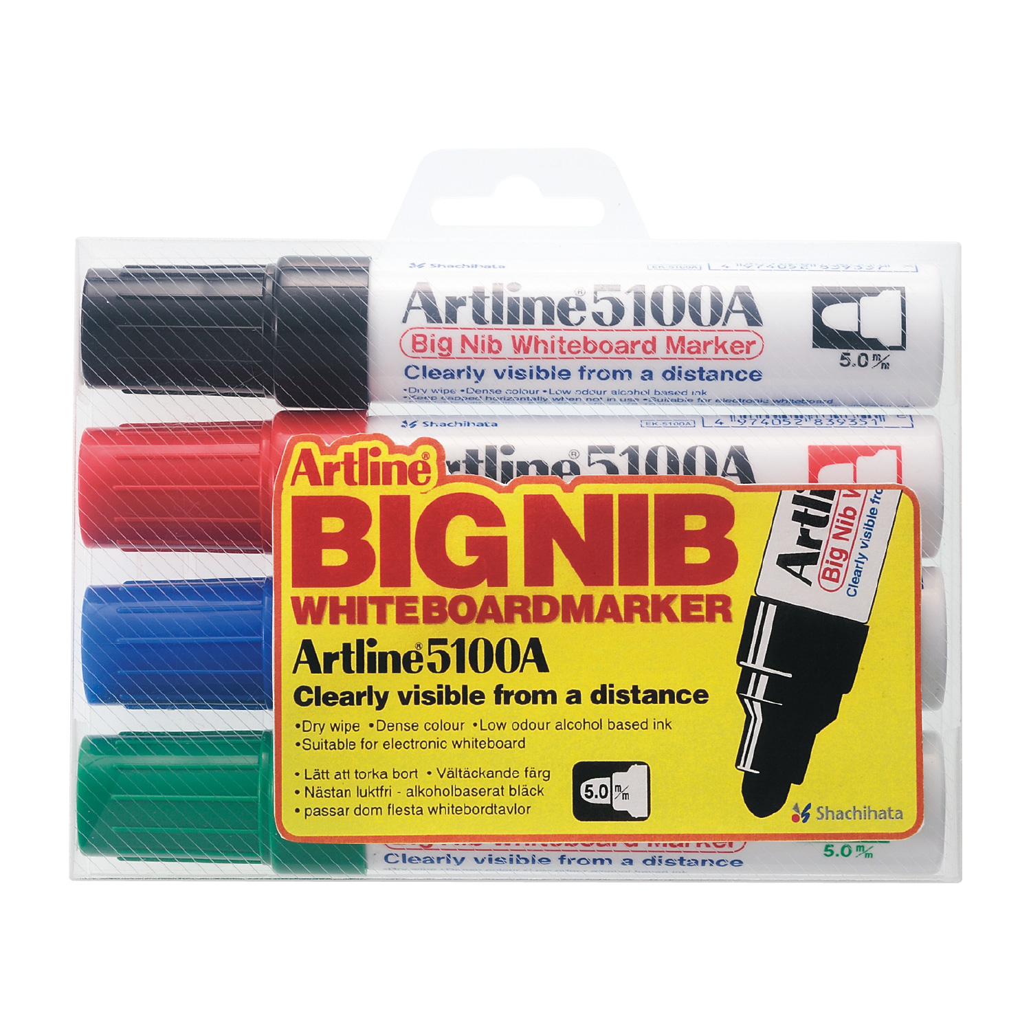 Artline アートライン ホワイトボードマーカー 丸5 4本セット_1