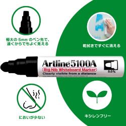 Artline アートライン ホワイトボードマーカー 丸5 4本セット_3