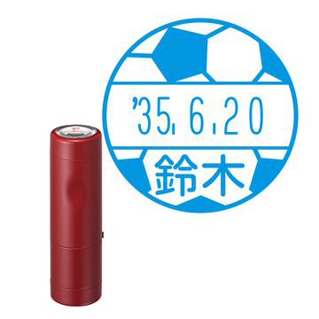 日付印 イラストデーターネームEX15号 キャップ式 レッド【別注品】 NG