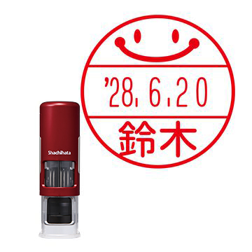 日付印 イラストデーターネームEX15号 キャップレス式 レッド【別注品】 NB