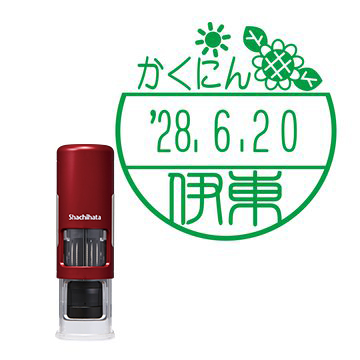 日付印 イラストデーターネームEX15号 キャップレス式 レッド【別注品】 DC4