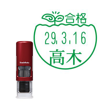 日付印 イラストデーターネームEX15号 キャップレス式 レッド【別注品】 BF2