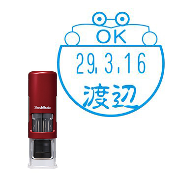 日付印 イラストデーターネームEX15号 キャップレス式 レッド【別注品】 BD3