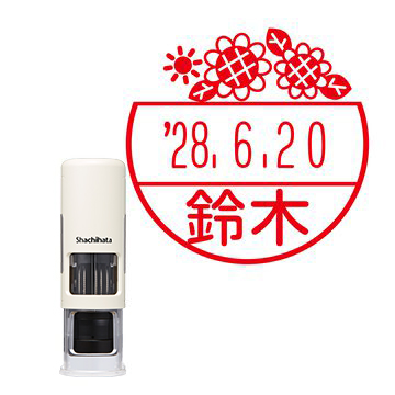 日付印 イラストデーターネームEX15号 キャップレス式 アイボリー【別注品】 NJ