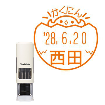 日付印 イラストデーターネームEX15号 キャップレス式 アイボリー【別注品】 DA4