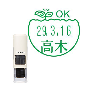 日付印 イラストデーターネームEX15号 キャップレス式 アイボリー【別注品】 BF3