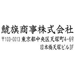 住所印(16.5×58.5mm)  アクリル【別注ゴム印】2行タイプ ヨコ 社名+〒+住所2行【03+】