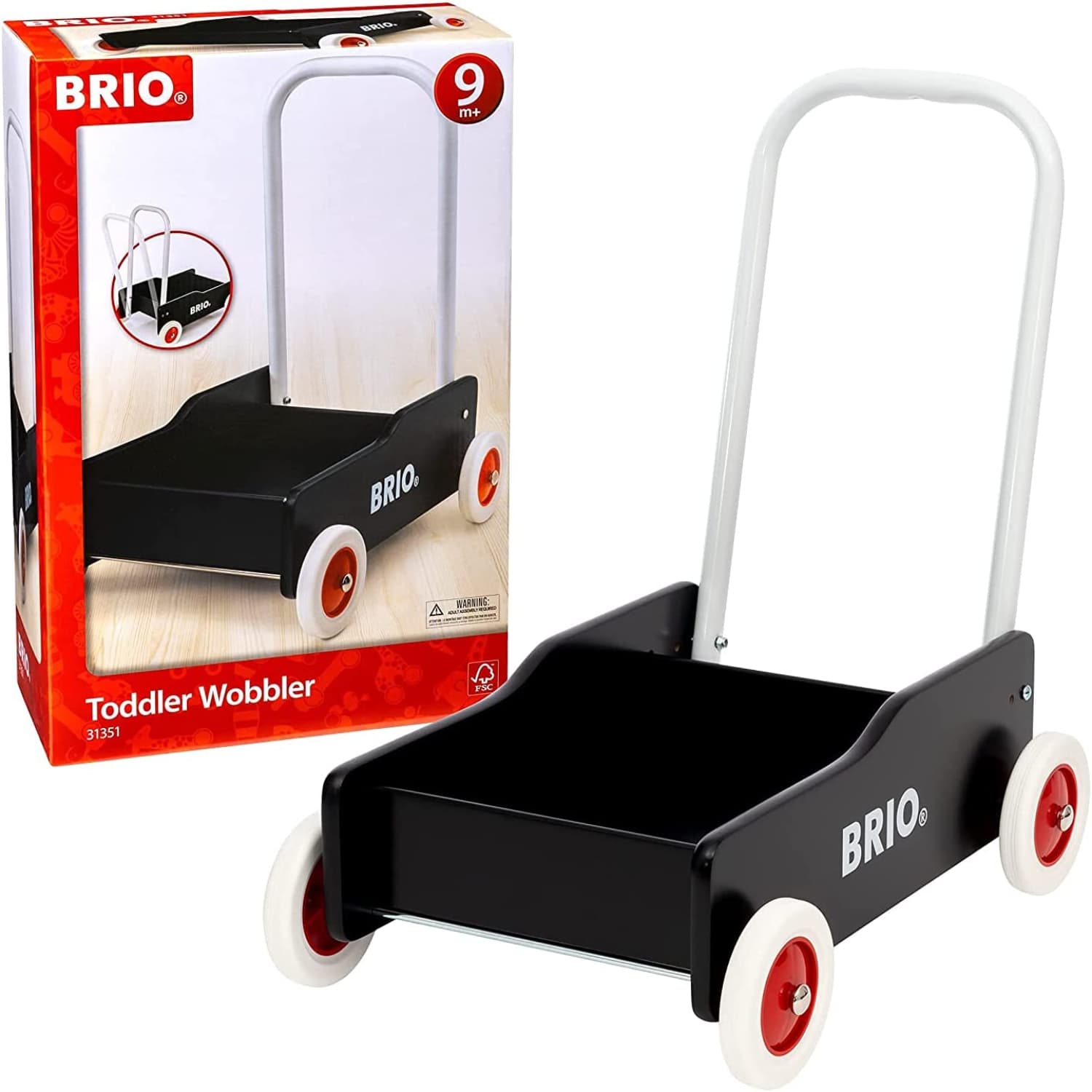 BRIO ブリオ 手押し車 ブラック カタカタ ワゴントイ 木製 知育玩具 正規輸入品