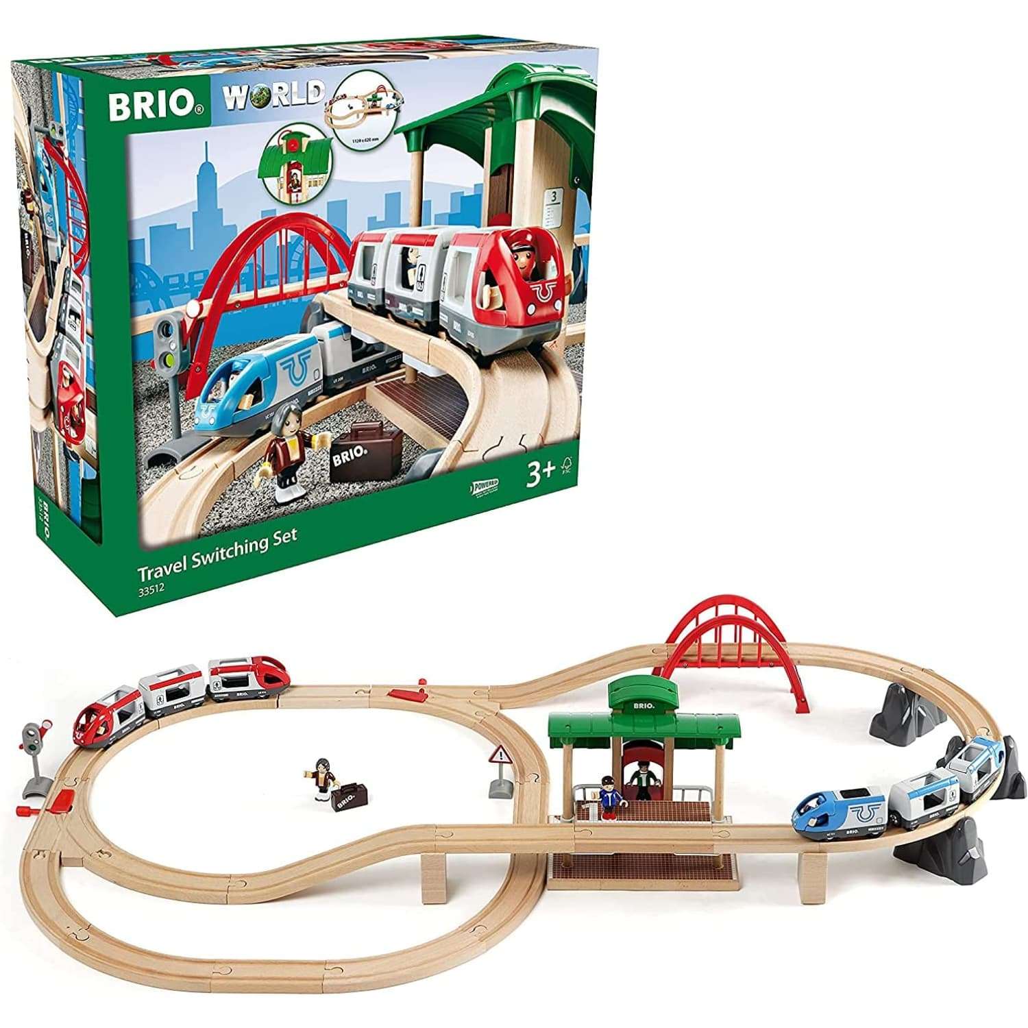 公式通販】 BRIO ブリオ WORLD トラベルレールセット 全42ピース 電動