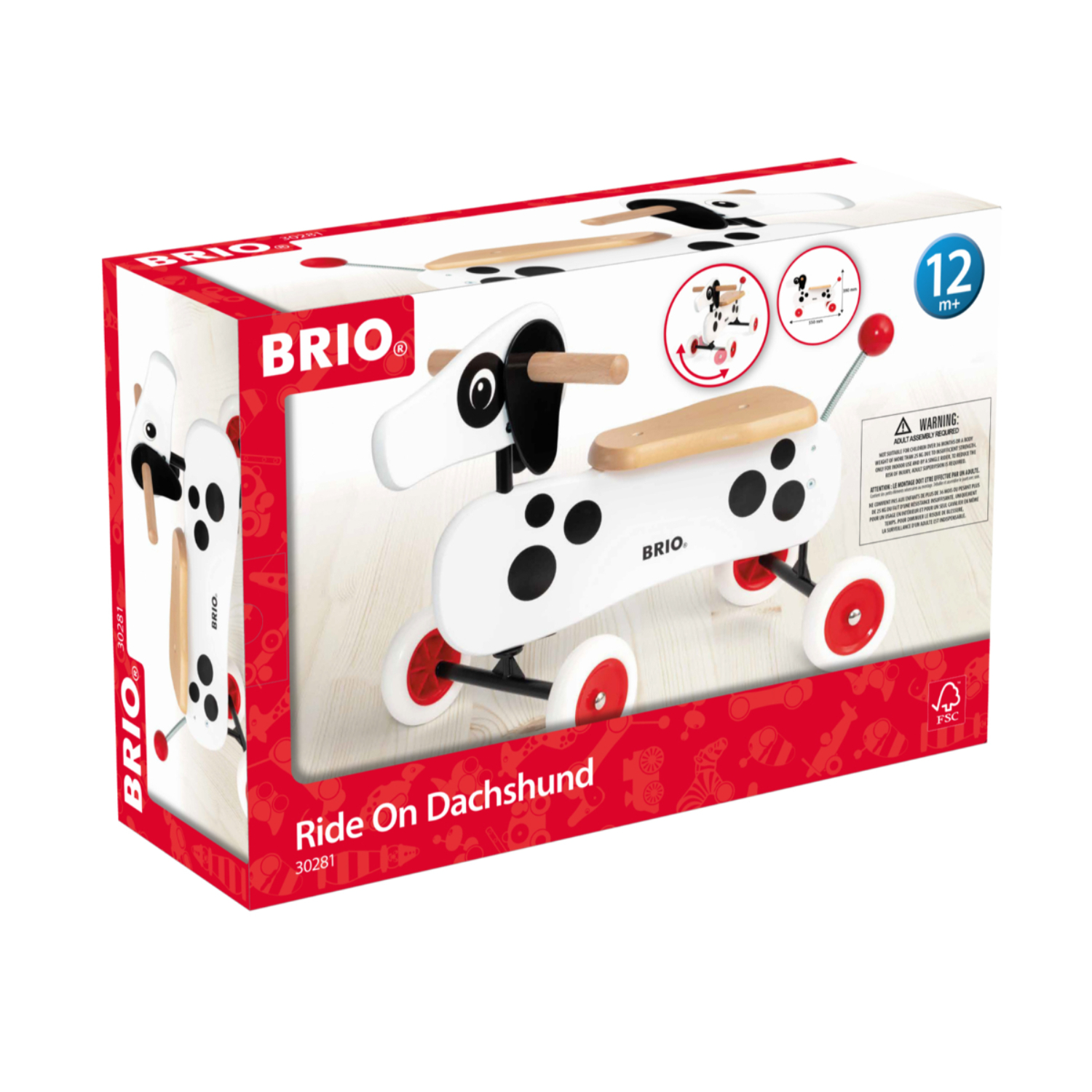 BRIO ブリオ ライドオンダッチー 白犬 対象年齢 1歳 木製 知育玩具 正規輸入品