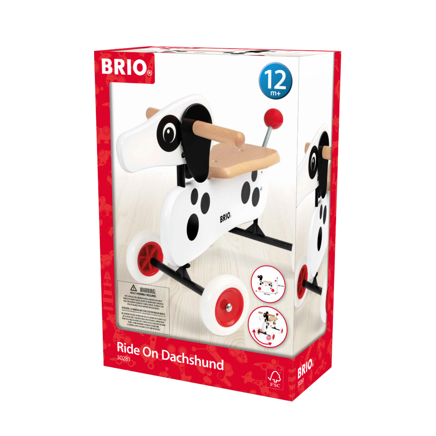 BRIO ブリオ ライドオンダッチー 白犬 対象年齢 1歳 木製 知育玩具 正規輸入品