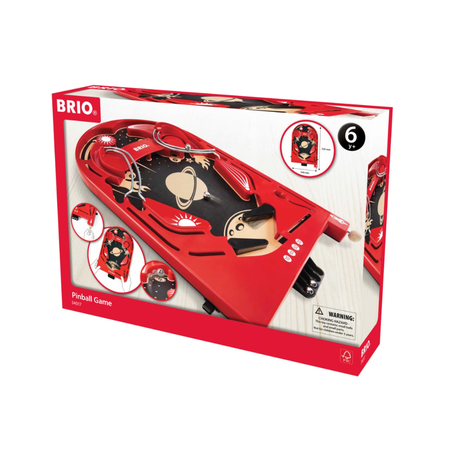 BRIO ブリオ ピンボールゲーム レッド 全4ピース 木の知育玩具 ボードゲーム 正規輸入品
