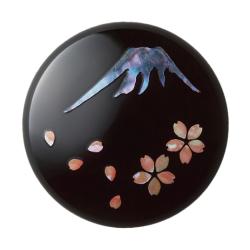 高岡漆器 螺鈿仕上 鯱旗印肉 富士桜柄