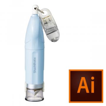 シャチハタ キャップレス9 リール式【データ入稿】 ペールブルー