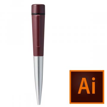 ネームペン ディアレ【データ入稿】 シルバー&ワインレッド