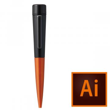 ネームペン ディアレ【データ入稿】 オレンジ&ブラック