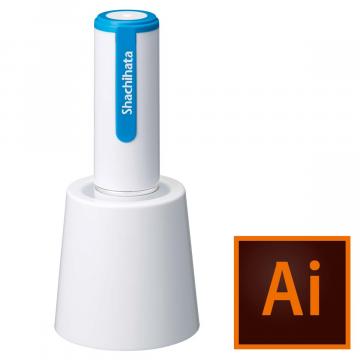 シャチハタ ネーム9 スタンド式 【データ入稿】 ホワイトブルー