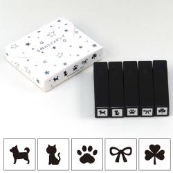 ファインカラースタンパー　手帳のミニスタンプ　5個セット(プラスチックホルダー仕様) 11.動物