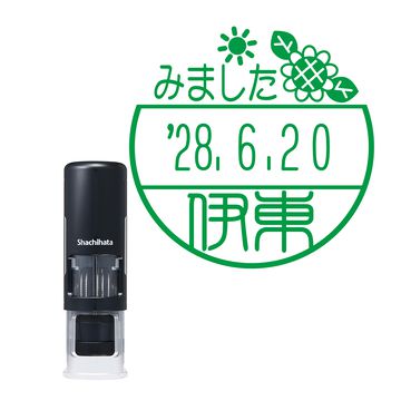 日付印 イラストデーターネームEX15号 キャップレス式 ブラック【別注品】 DC2