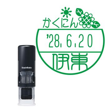 日付印 イラストデーターネームEX15号 キャップレス式 ブラック【別注品】 DC4