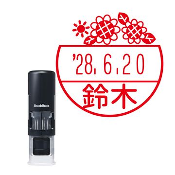 日付印 イラストデーターネームEX15号 キャップレス式 ブラック【別注品】 NJ